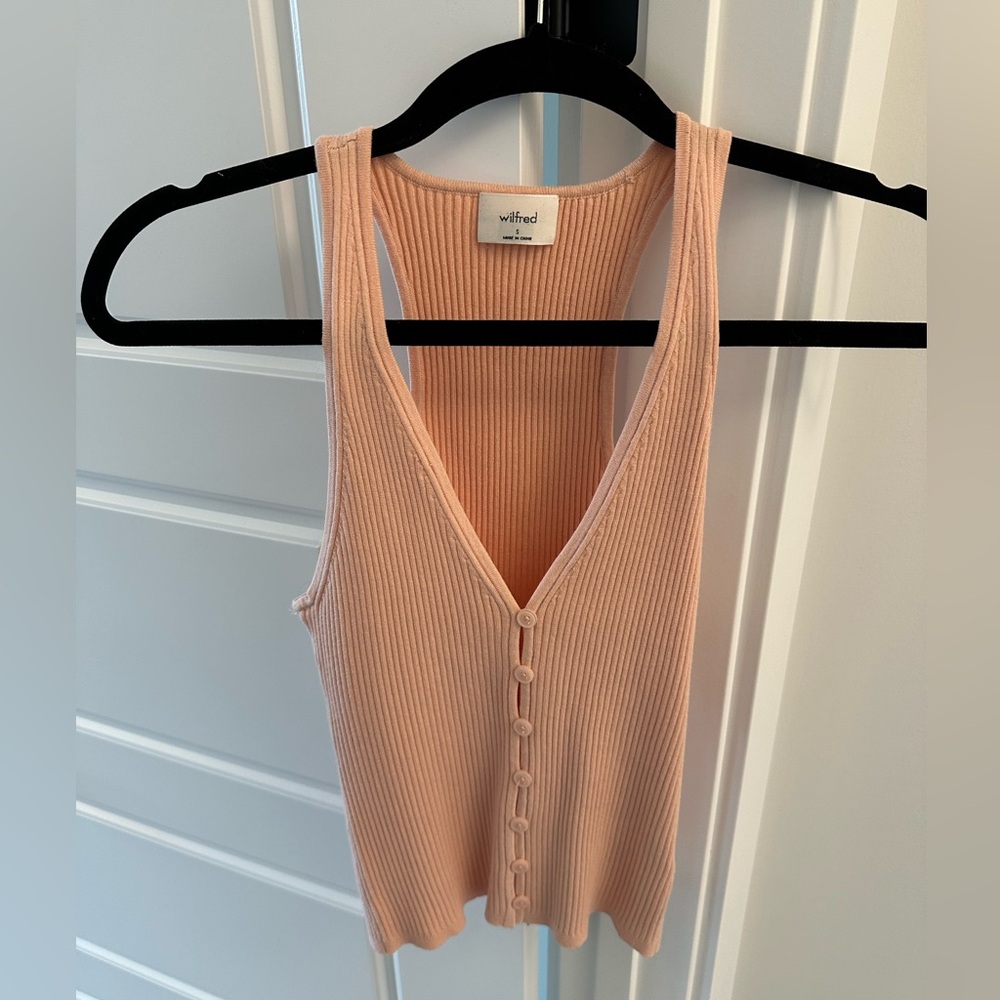Wilfred Blush Ribbed Button-Front Tank Top